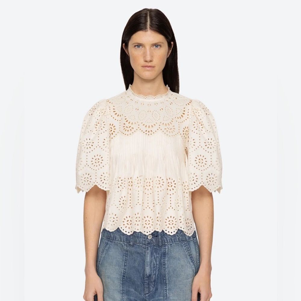 SEA New York Lainey Embroidered Blouse NWT